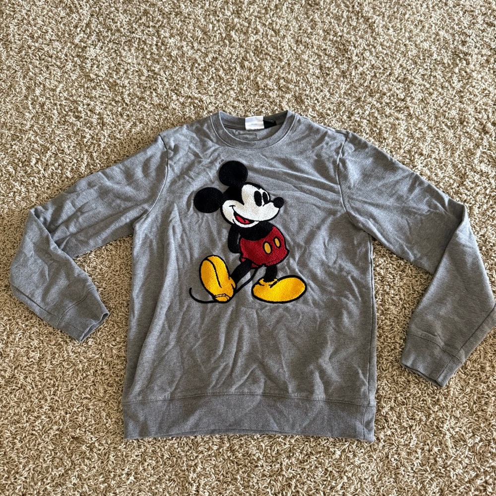 Disney Gray and Black Crewneck Sweater